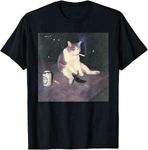 Funny Smoking Cat Meme T-Shirt
