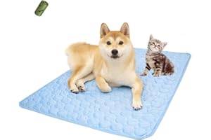 MICROCOSMOS Summer Cooling Mat & Sleeping Pad- Water Absorption Top, Materials Safe, Easy Carry, EZ Clean. Keep Cooling for Pets, Kids and Adults.(Blue, 40" x 28")