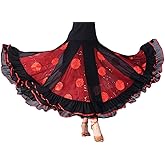 CISMARK Elegant Ballroom Dancing Latin Dance Party Long Swing Race Skirt