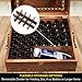 Beautiful Essential Oil Storage Box Organizer 62 Bottle - With 2 Carry Handles - Holds 5-10-15-30ML & 10ml Rollers (Space for 2oz-4oz Bottles) Free Bottle Opener & 192 EO Labels Wooden Oil Case Holder