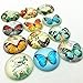 IGOGO 12 PCS Glass Dome Cabochons Half Round Flatback Beautiful Butterfly