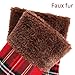 Partybus Mini Christmas Stockings 9 Inch 12 Pack, Small Rustic Plaid Xmas Decorations with Faux Fur Cuff, Bulk Gift Card Holders Treat Bags for Family Dog Cat