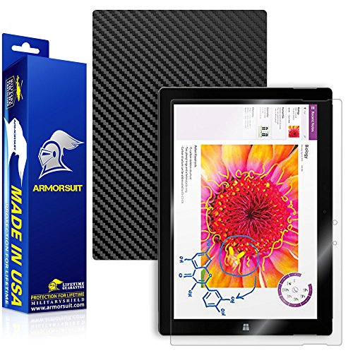ArmorSuit MilitaryShield - Microsoft Surface 3 Screen Protector + Black Carbon Fiber Full Body Skin Protectorw/ Lifetime Replacements