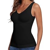JOYSHAPER Shapewear Top With Built in Bra Shapewear Tanks V-Neck Compression Tank Tops for Women Tummy Control Camisole