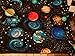 Black OUTER SPACE Galaxy Planets Solar System 1 Fat Quarter 18