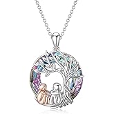 TOUPOP Sisters Gifts from Sister Tree of Life Necklace 925 Sterling Silver Sister Crystal Jewelry Birthday Valentines's Day Gifts for Women Friends Friendship