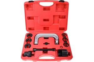 BTSHUB 13Pcs Upper Control Arm Bushing Removal Tool Repair Kit for Ford GM Chrysler, Forged C Frame Service Tool Set