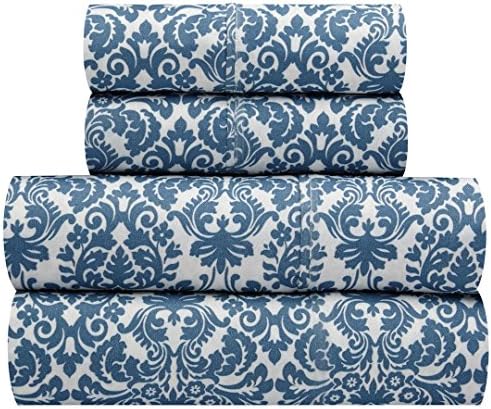 Waverly Traditions Georgette Blue Damask 4-Pc. Bed Sheet Set, Full