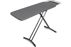 Duwee 18"x46" Ironing Board with Heat Resistant Cover and Thicken Felt Pad,Deluxe Iron Board with Steam Iron Rest,Adjustable 