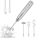 YUSWKO Rechargeable Milk Frother Handheld with 3