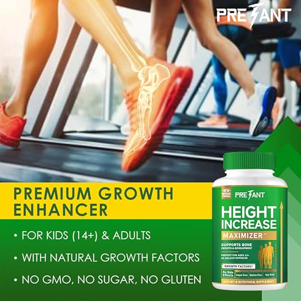 PRETANT-GROWTH CAPSULES TO GROW TALLER – HEIGHT INCREASE MAXIMIZER WITH CALCIUM FOR BONE STRENGTH -NATURAL GET TALLER SUPPLEMENT