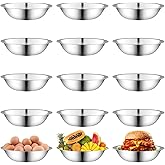 Odowalker 15 Pcs Stainless Steel Bowls Kitchen Metal Bowl with Flat 6.3 Inch Base Prep Bowls, Mixing Bowls Mirror Polish Metal Bowl Set for Meal Prep, Serving, Baking