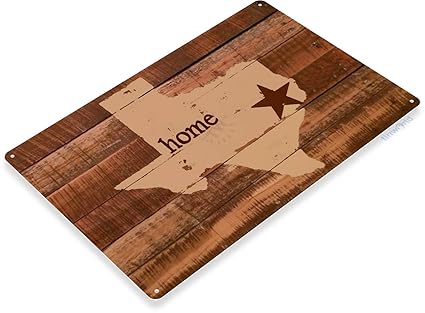 Amazon Com Tinworld Tin Sign Texas Home Lone Star Rustic Ranch