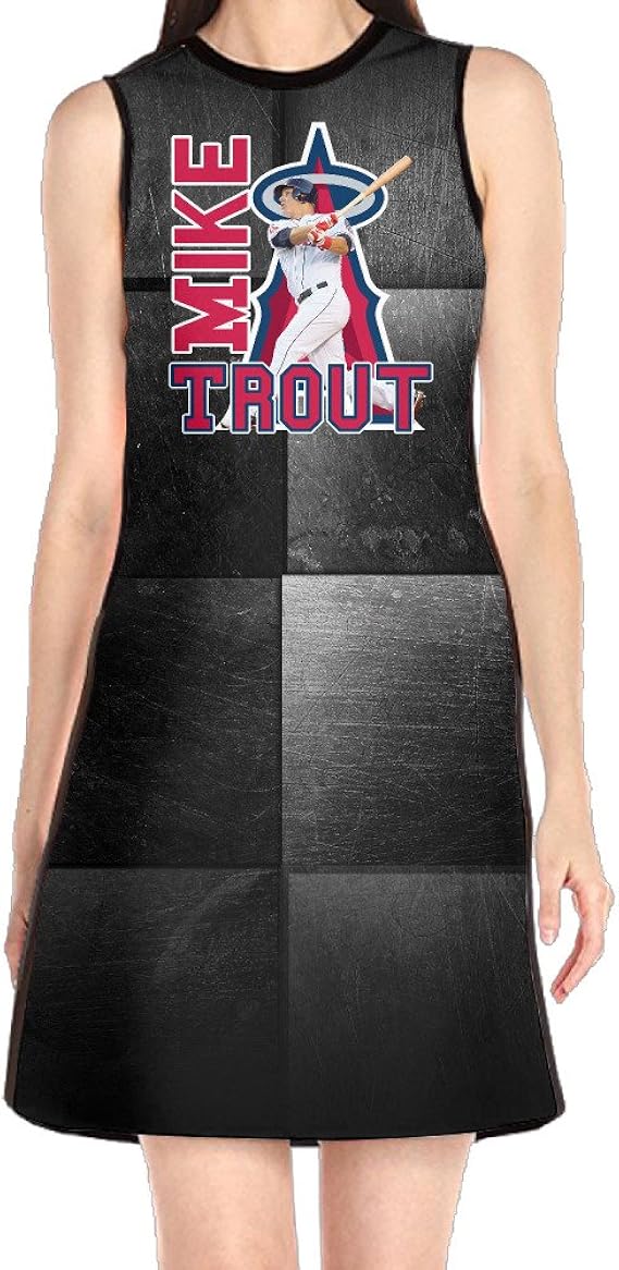 Amazon Sisiba シシバ ドレス ワンピース 今季最新 マイクトラウト 番号27 イラスト プルオーバー ストリート 大人気 White Large パーティードレス 通販