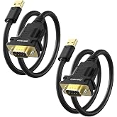 OIKWAN USB to RS232 Serial DB9 Male Cable, 2-Pack