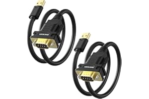 OIKWAN USB to RS232 Serial DB9 Male Cable, 2-Pack