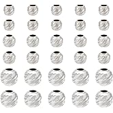 PH PandaHall 30pcs 925 Sterling Silver Spacer Beads, 2/3/4mm Small Round Infinite Pattern Metal Large Hole Beads for DIY Jewelry Earrings Bracelets Necklace Crafts Making