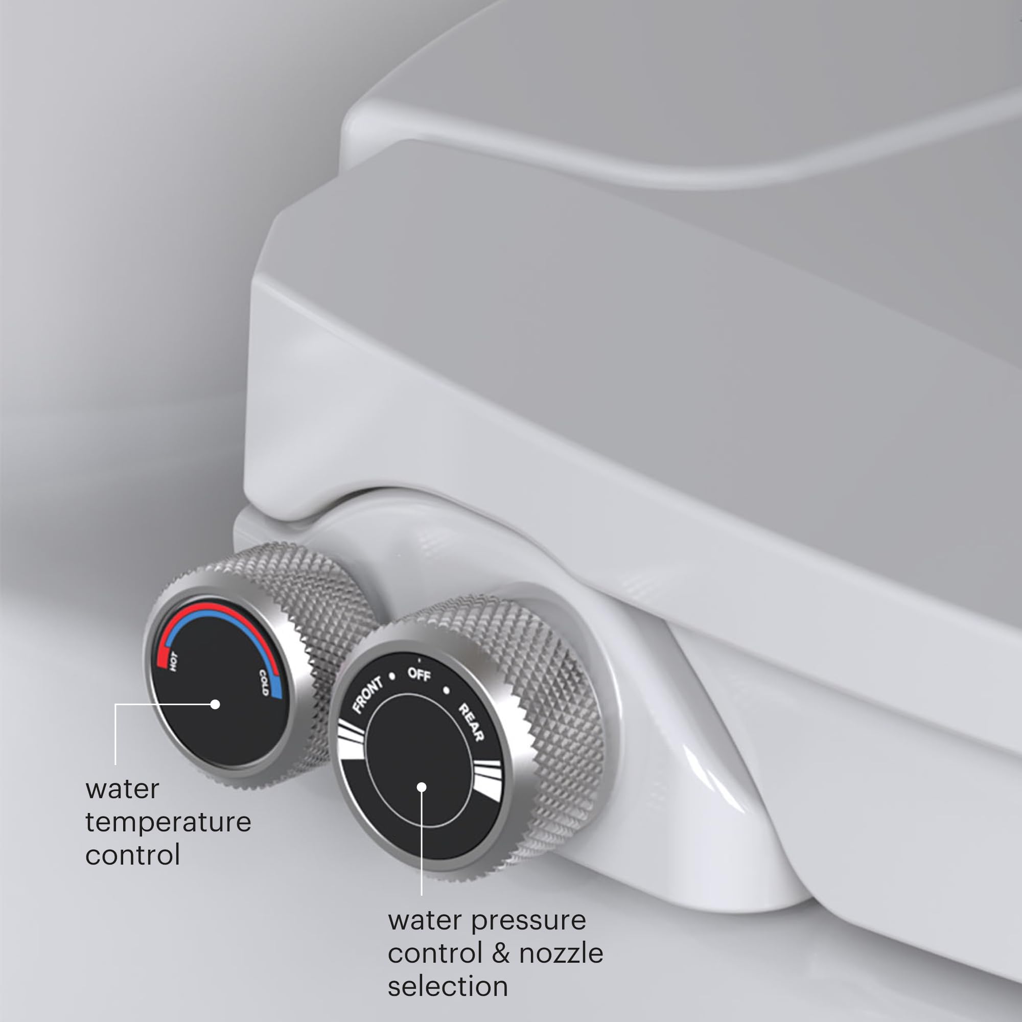 Brondell Swash Bidet Toilet Seat, Non-Electric, Dual Temperature, Fits Round Toilets, White – Dual Nozzle System – with Easy Installation