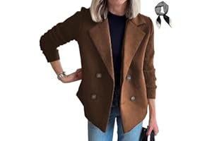 Casual Blazer Sweater, Women's Lapel Button Knitted Patchwork Sleeve Casual Coat Cropped Sweater