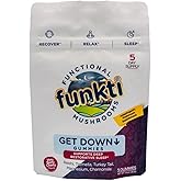 funkti Sleep Mushroom Gummies, Melatonin-Free, Restful Sleep & Stress Relief Support with Reishi, Tremella, Turkey Tail, Magnesium, Chamomile, Get Down Gummies (5-Pack)