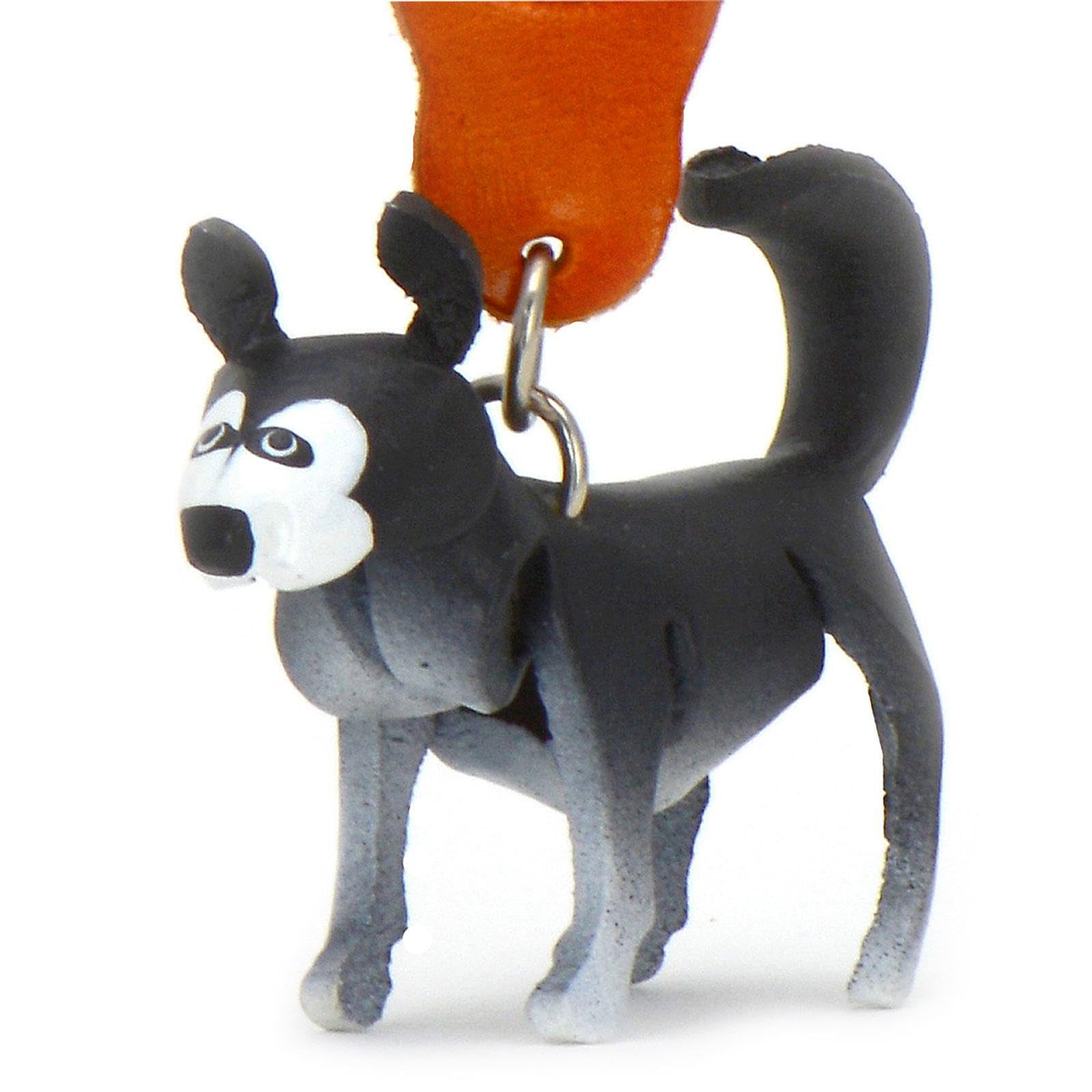 MONKIMAU Leather Keyring Husky Dog ​​Leather