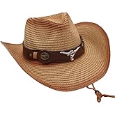 Straw Cowgirl Cowboy Hat Women Men Floppy Packable Wide Brim Sun Hat UPF50 Western Panama Travel Beach Cap Fedora Bucket Hat