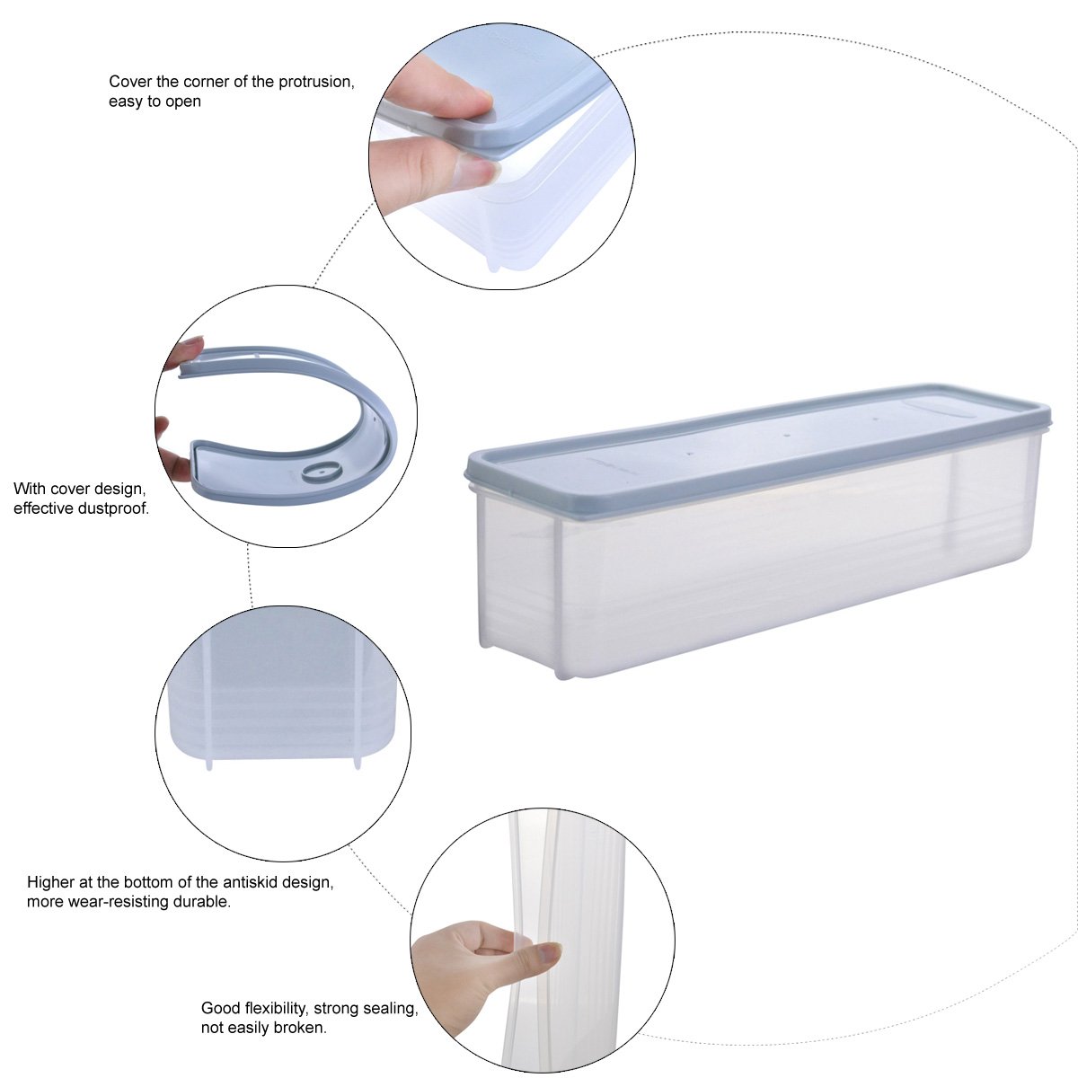 Guardians Pasta Box Kitchen Refrigerator Noodle Box Plastic Cover Food Storage Container