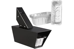 ORMELI Grease Bucket for Traeger Drip Bucket with 10-Pack Foil Liners, Grease Catcher for Pit Boss, Z Grill, Recteq, Traeger Accessories, Grease Bucket for Pellet Grill, Metal Bucket for Smoker Grill