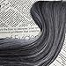 Moresoo Silver Hair Extensions Tape in Hair Extensions Human Hair 18 Inch Tape in Remy Extensions #1B Black Ombre to Silver Mixed with Black Invisible Tape Extensions Silky Soft Hair 50g 20pcs