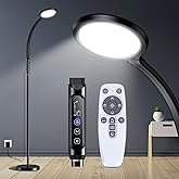 FBBJFF Happy Light Therapy lamp 11000 Lux, LED UV-Free Sunlight lamp,Full Spectrum Happy Therapy lamp with 10 Adjustable Brightness Levels, 2 in 1 Retractable Floor Sad Lamp (Black)