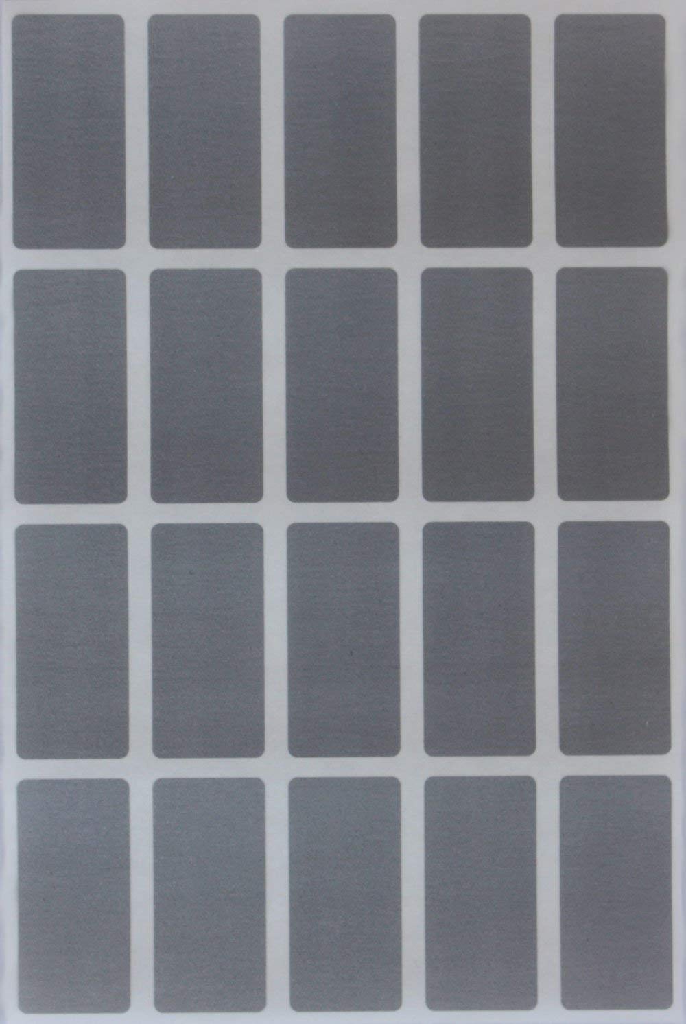 Royal Green Grey Rectangular Colored Labels 4cm x 1.9cm - Rectangle Color Code Stickers (40mm X 19mm) - 100 Pack