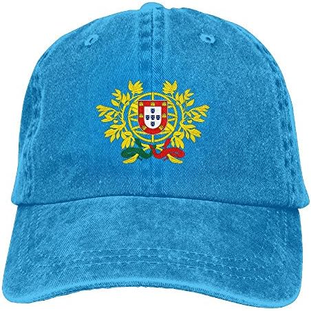 WKP0XKA Men and Women Cap Coat Of Arms Of Portugal Unisex Flat Bill Hip Hop Cap Baseball Hat Head-Wear Cotton Trucker Hats Royalblue