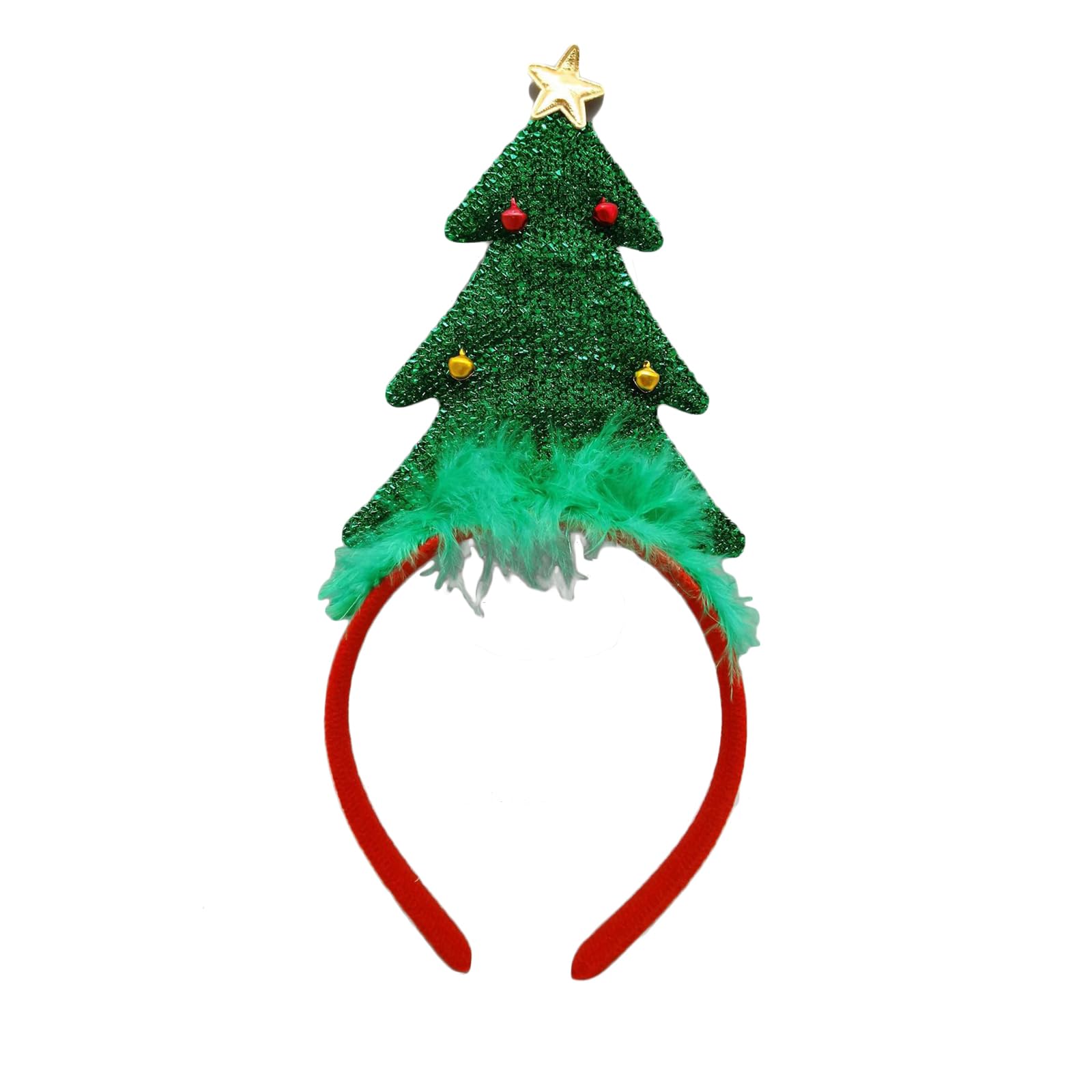 CHENGZI Cartoon Hair Band Festival Fabric Art Cartoon Snowflake Deer Horn Christmas Decoration Hair Band Accessories Hair Ring Hair Clip (A Christmas tree style)