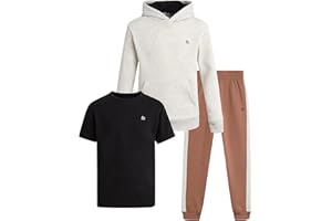 RBX Boys Sweatsuit Set - 3 Piece Active Fleece Jogger Sweatpants Hoodie and T-Shirt for Boys - Athletic Outfit (Sizes 2T-12)