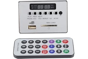 Marhynchus DC12V Bluetooth MP3 Decoder Board, Audio Module with USB Storage Memory FM Radio Lossless WMA WAV Support, for Car