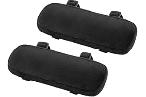 Amlits Office Chair Armrest Pads - Soft Memory Foam Armrests. Gaming and Work Chair Armrest Covers for Comfortable Elbows and Forearms to Relieve Pressure, Elastic, Black (Set of 2)
