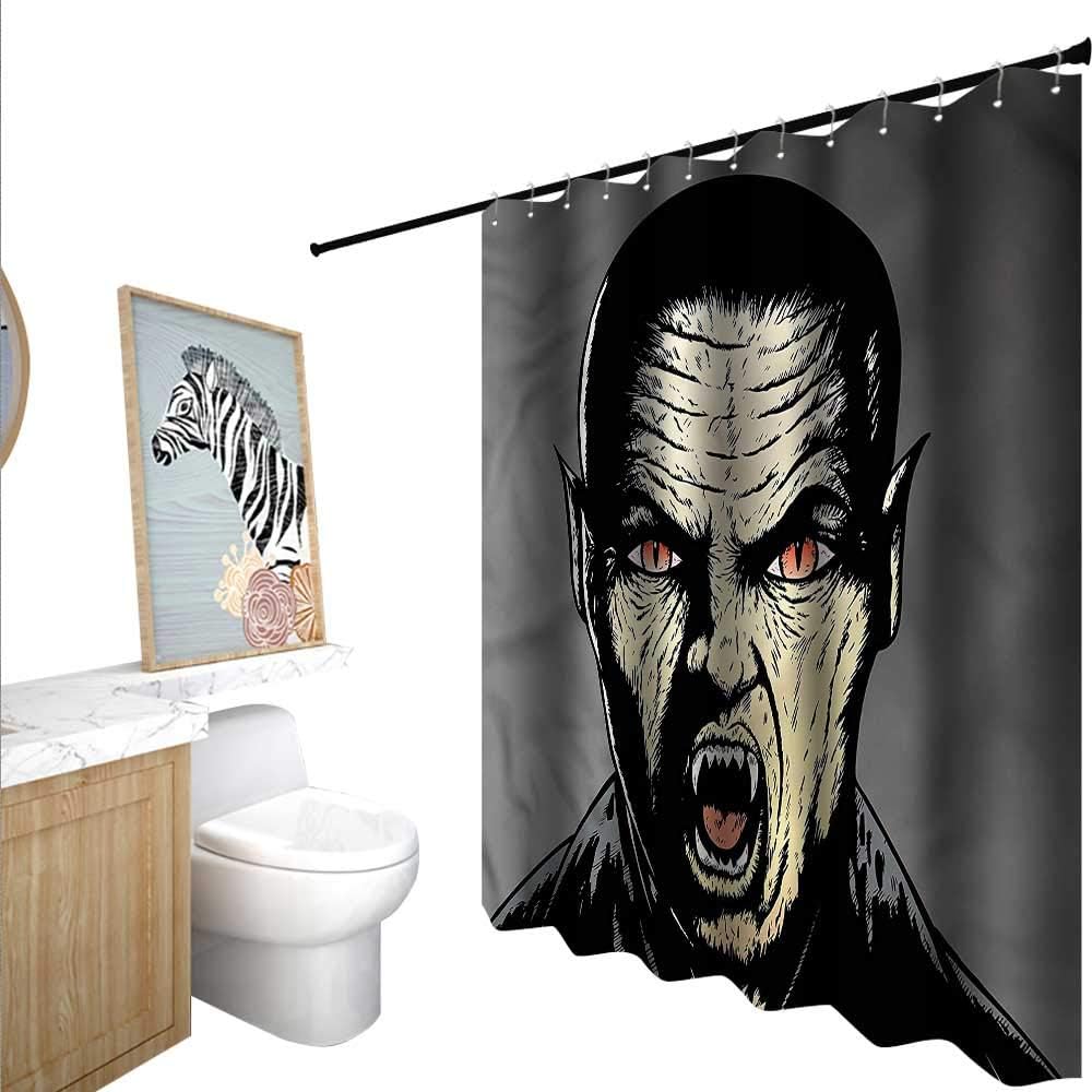 Vampire Shower Curtains Mildew Resistant Angry Demon Bloodthirst 72"x72