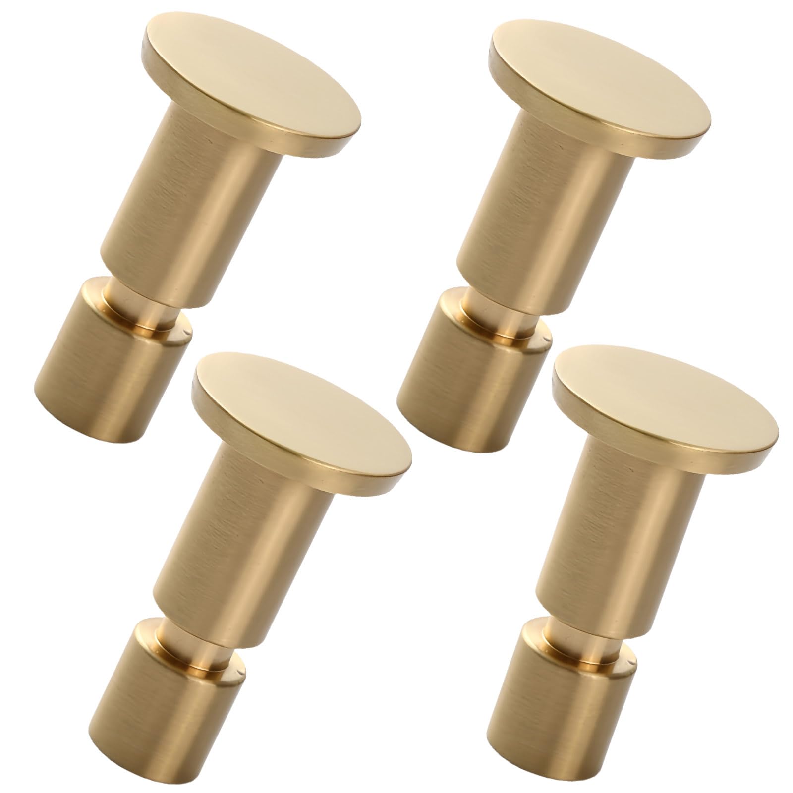 MACHSWON 4 PCS Golden Door Windows Clothes Hook Knobs Solid Brass Handles and Pulls 30x52x16mm