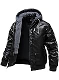 HOOD CREW Men’s Faux Leather Jackets Vintage