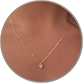 Annika Bella Dainty Gold Heart Necklaces, Cubic Zirconia Charm Necklace, Hypoallergenic Jewelry for Women, Anniversary/Valentine's Gift for Girlfriend