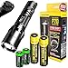 NITECORE P20 800 Lumen high intensity CREE XM-L2 LED specialized tactical duty Strobe Ready flashlight with 2 X Nitecore NL183 rechargeable 18650 Batteries and 2 X EdisonBright CR123A Lithium Batteries Bundle