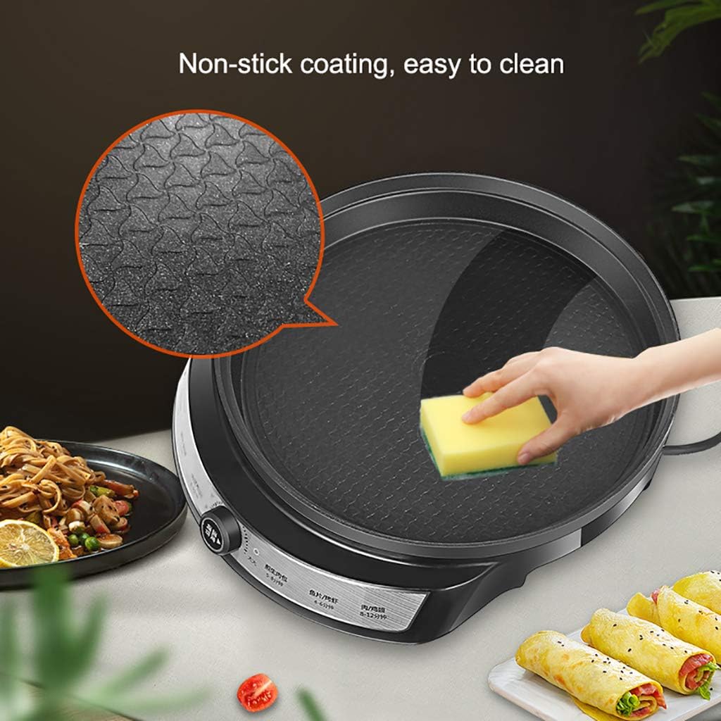 review Multifunctional Household Barbecue Grill, 30cm Large Diameter, Non-Stick Coating, Transparent Glass Cover, 1300W