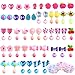 Aneco 24 Pairs Clip-on Crystal Earrings Girls Play Earrings Princess Clip on Earrings Set for Party Favor Packed in 3 Clear Boxes