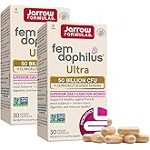 Jarrow Formulas Fem-Dophilus Vaginal & Digestive Probiotic 50 Billion CFU, 9 Clinically-Studied Strains, for Vaginal Flora & Yeast Balance, Urinary Tract, Digestive, 30 Capsules (Pack of 2)