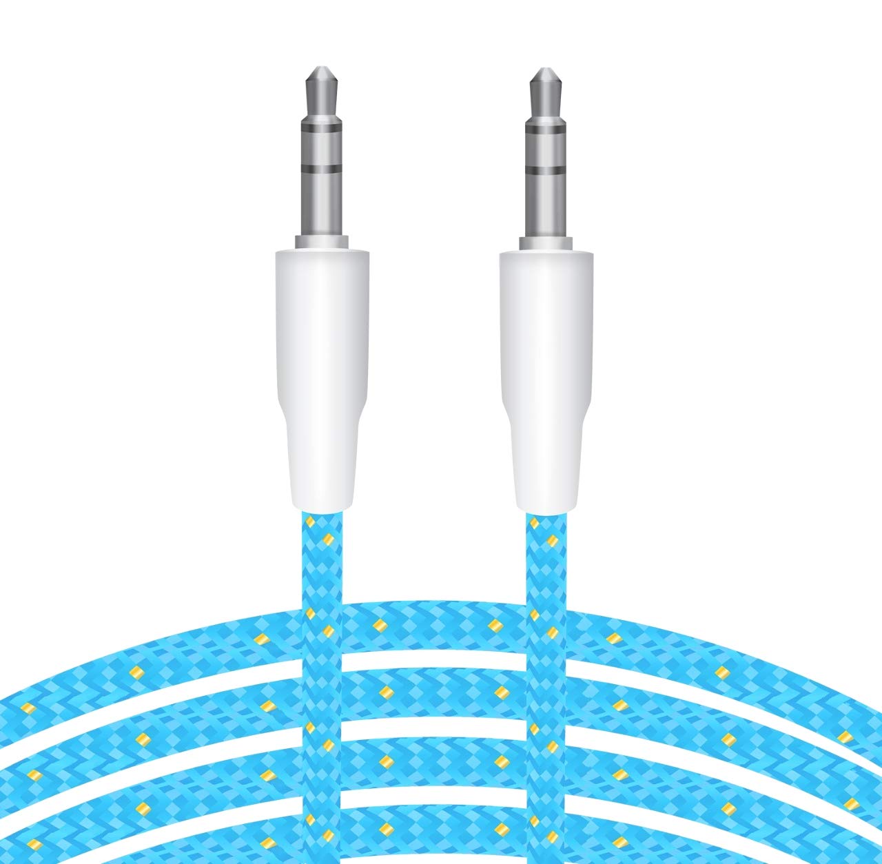 Maxzo Aux Cable 3.5mm Audio Cable –3.3ft/1M- Aux Lead for Car, Headphone, iPhone, iPad, iPod, Samsung, MP3 Player, Smartphone, Echo Dot, Tablet, Home Stereos, Laptop – Blue