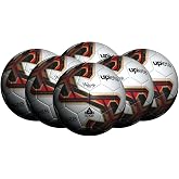 Uplete Soccer Balls for Kids and Adults - 6-Pack with Sizes 3, 4, 5 - Includes Ball Pump and Carry Bag