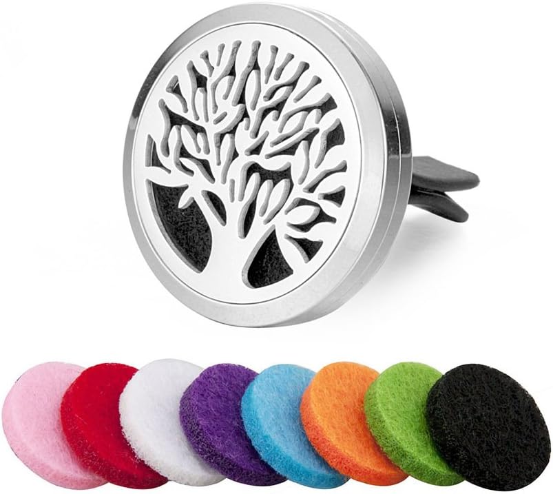 EVERLEAD 30 mm Essential Oil Locket Car Air Freshener with AC Vent Clip