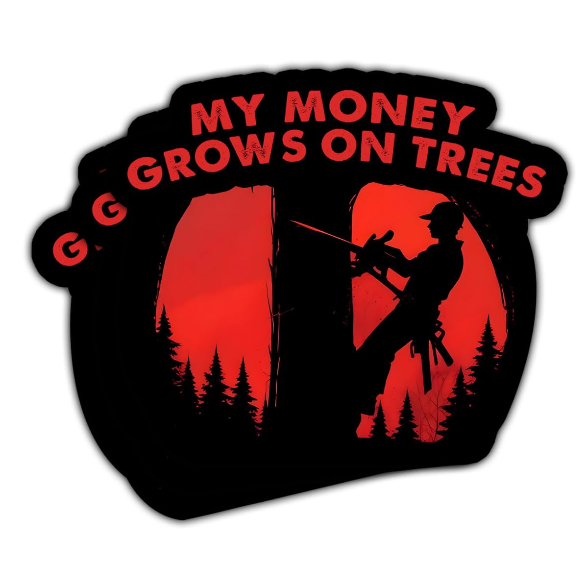 Photo 1 of (3Pcs) My Money Grows On Trees Sticker Funny Arborist Tree Climber Logger Decal, Arborist Sticker, Chainsaw Tree Arborist Stickers - Stickers for Laptop Water Bottle Phone Car Window Helmet 3"