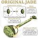 Jade Roller for Face - Anti Wrinkle 100% Natural Jade Stone Roller - Anti Aging Skin Slimming Massager - Original Real Double Jade Facial Roller - Massage Therapy Tool for Neck and Eyes Beauty