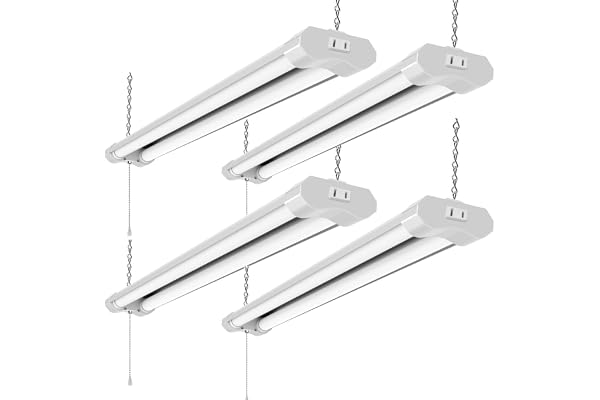 LZHOME Linkable LED Shop Light for garages,4FT 4500LM,40W 5000K Daylight White, LED Ceiling Light, LED Wrapround Light, with
